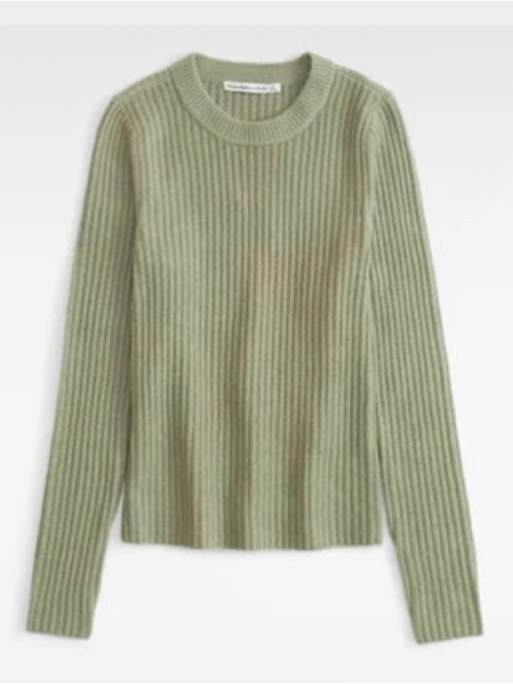 Abercrombie & Fitch Olive Ribbed Crewneck Sweater